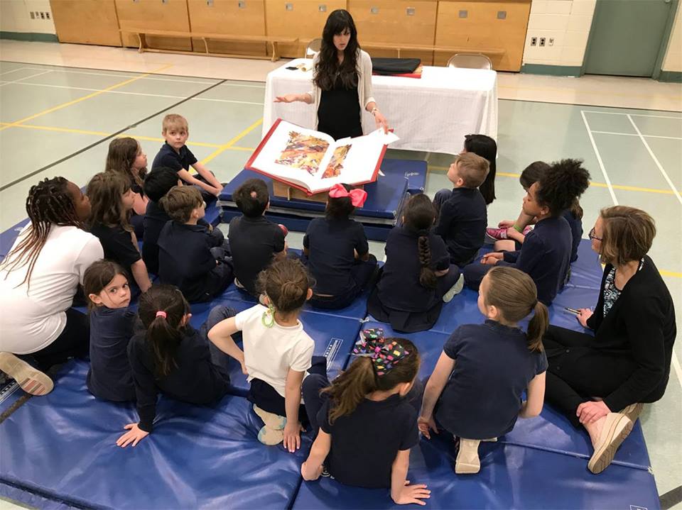 St. Vincent de Paul Catholic Elementary School students learned about the scripture and art of <em>The Saint John's Bible</em> with the Heritage Edition from the Roman Catholic Diocese of Hamilton.