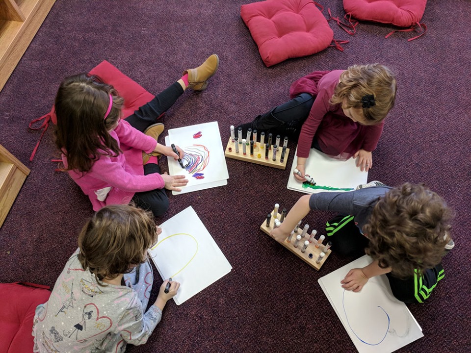 At the Cathedral of the Incarnation in Garden City, NY, children create art inspired by <em>The Saint John's Bible.</em>