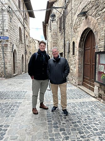 Photo by Rev. Dr. John F. Ross: The Reverend and his son, Logan, in Assisi, Italy.