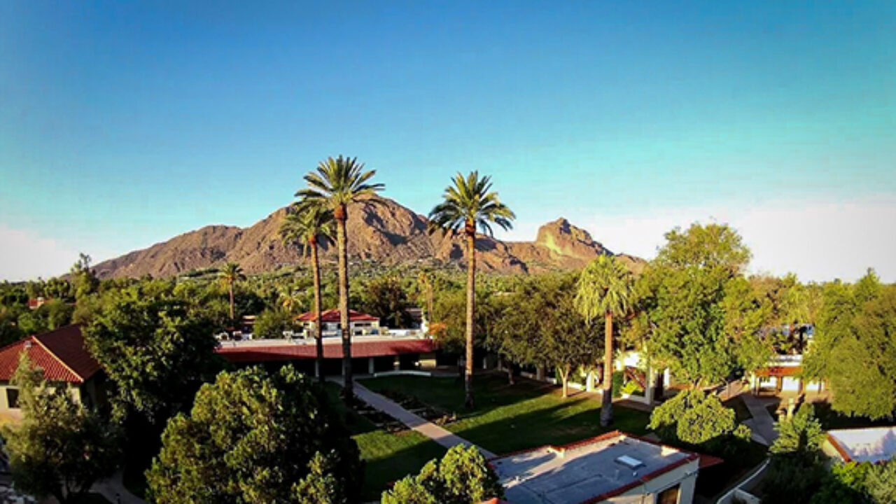 Photo courtesy of the Franciscan Renewal Center: The Casa lies at the heart of Paradise Valley, under the protective gaze of Camelback Mountain.