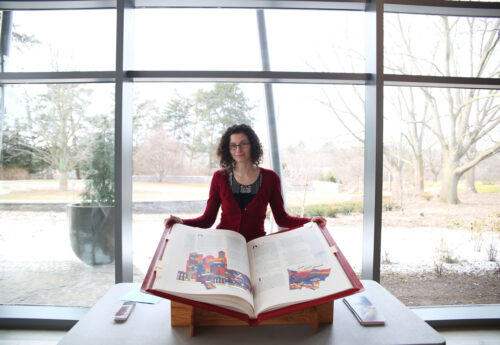 Bridget Ker, Coordinator of The Saint John’s Bible and Archives Technician for Bishop Farrell Library & Archives at the Roman Catholic Diocese of Hamilton