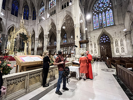 NBC’s Anne Thompson interviews His Eminence Timothy Cardinal Dolan Archbishop of New York in St. Patrick’s Cathedral for The Today Show. 