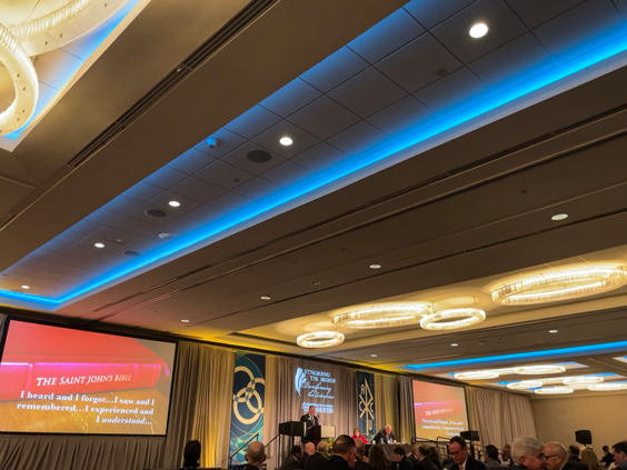 Rev. Dr. John F. Ross, Executive Director of the Heritage Program, speaking at the President’s Breakfast during the 2025 ACCU Annual Meeting. 